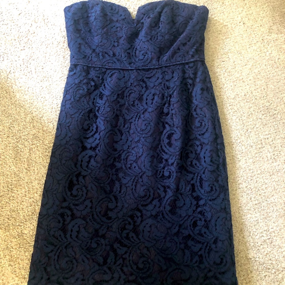 J. Crew Lace Casey Strapless Dress